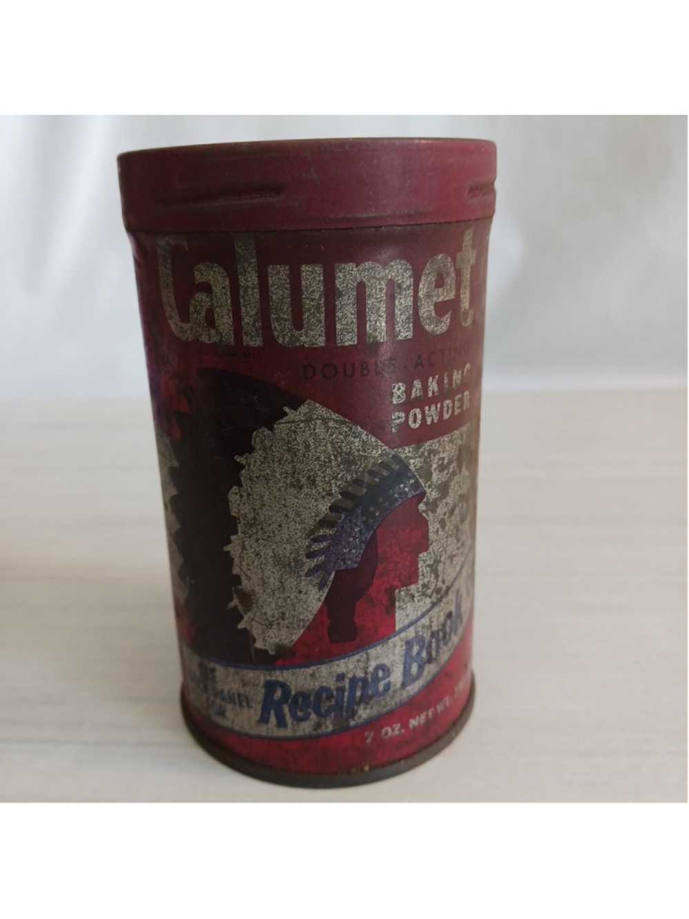 Vintage Calumet Double Acting Baking Powder Empty Advertising Can 4"